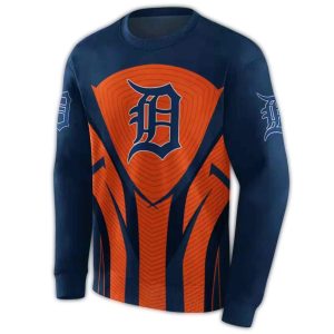 Detroit Tigers All-Over Print Sweatshirt With Concentric Lines Design