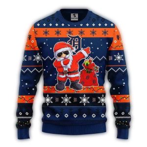 Detroit Tigers Dabbing Santa Claus Sweatshirt - All Over Print Design