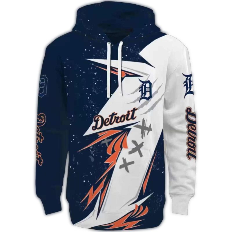 Detroit Tigers Dynamic Slash All Over Print Hoodie 1