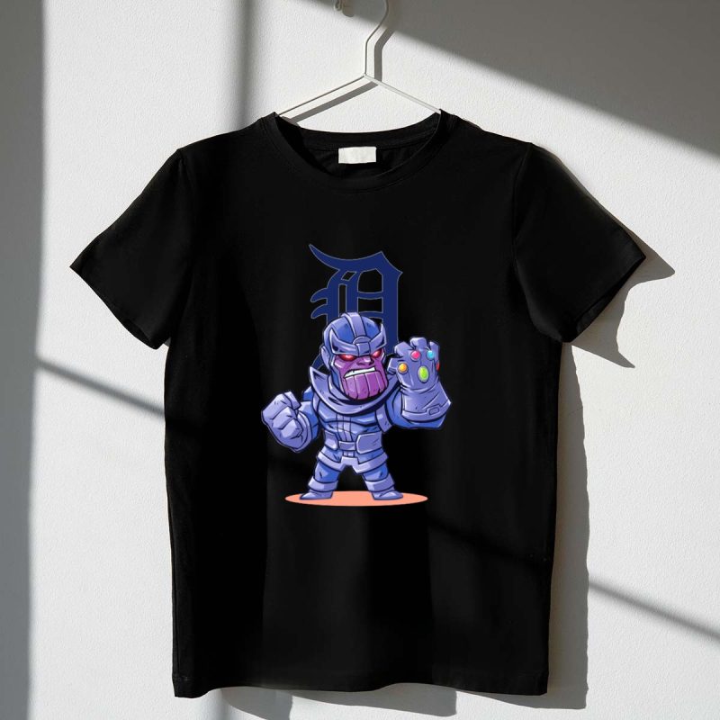 Detroit Tigers Fan Thanos Cartoon with Infinity Gauntlet T Shirt t shirt 1 1