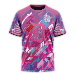 Detroit Tigers Fearless Against Breast Cancer All-Over Print T-Shirt