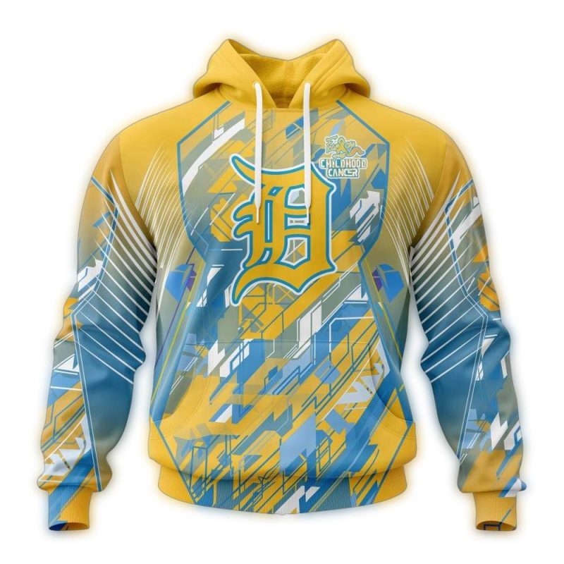Detroit Tigers Fearless Against Childhood Cancers All Over Print Hoodie 1