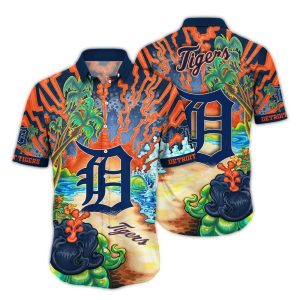 Detroit Tigers Floral Print Hawaiian Shirt For Beach Vibes