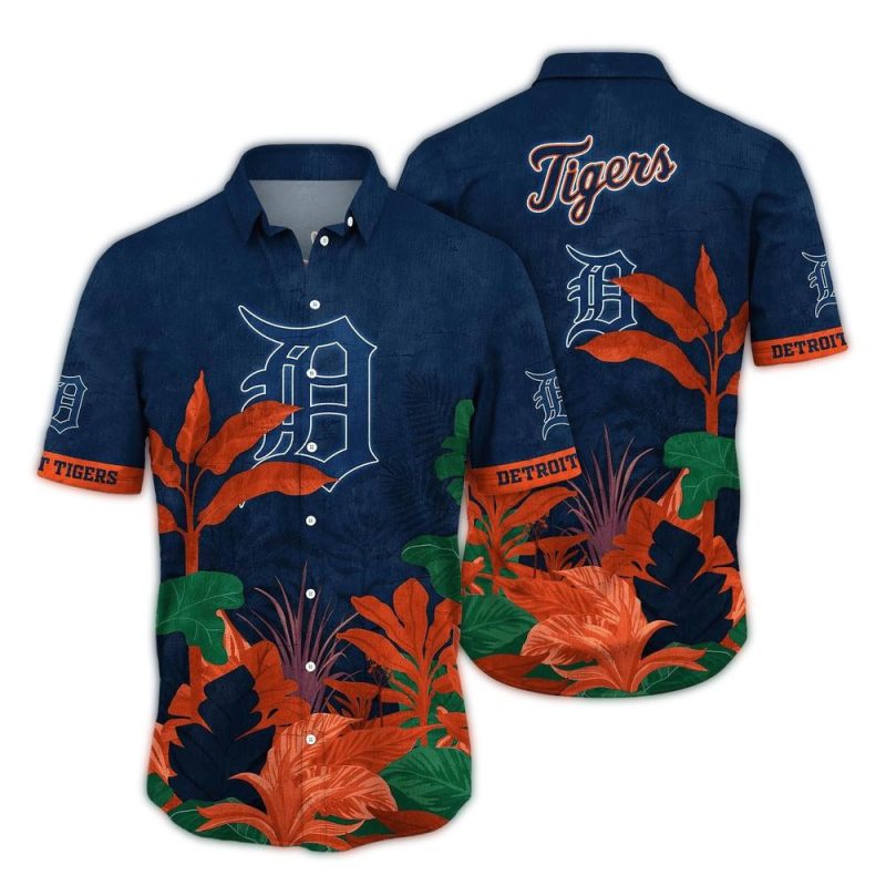 Detroit Tigers Floral Vintage Hawaiian Shirt 1