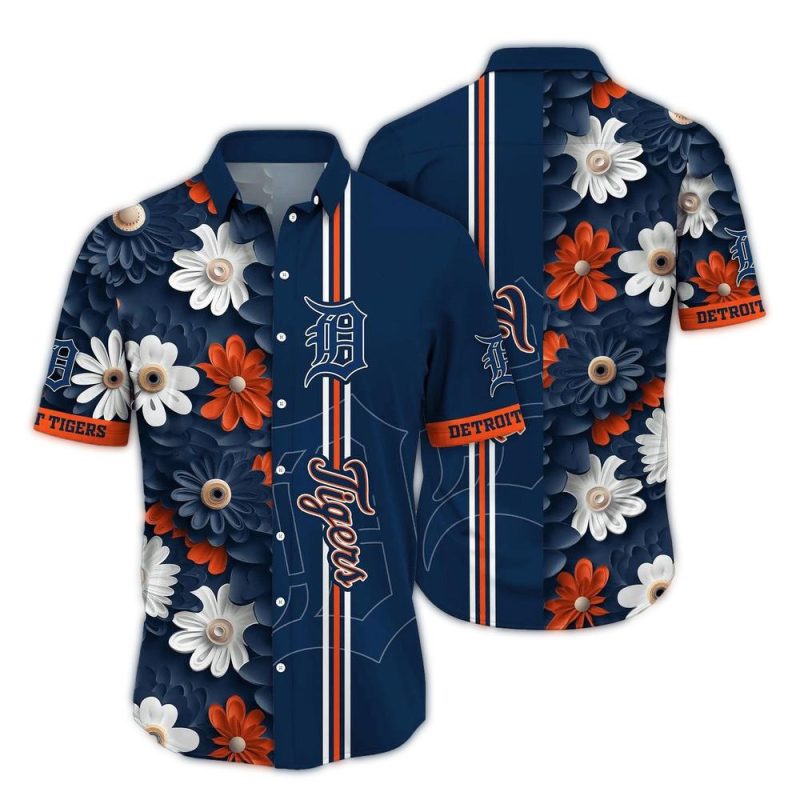 Detroit Tigers Flower Blossom Hawaiian Shirt 1
