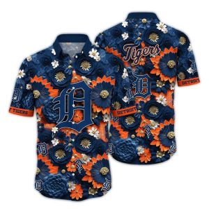Detroit Tigers Floral Hawaiian Shirt - Vibrant Blossom Design