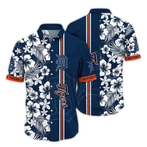 Vintage Detroit Tigers Flower Stripe Hawaiian Shirt For Fans