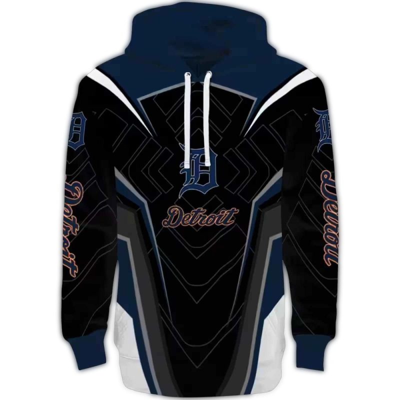Detroit Tigers Futuristic Pattern All Over Print Hoodie 1