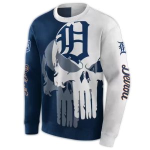 Detroit Tigers Graphic Punisher Sweatshirt - Fun Ugly Holiday Sweater
