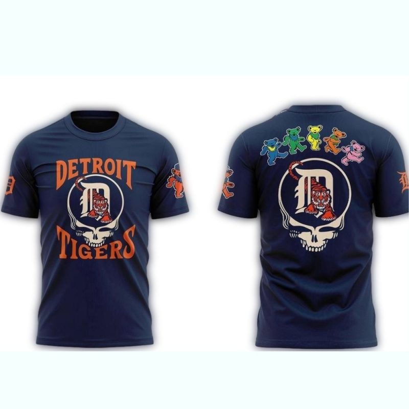 Detroit Tigers Grateful Dead All Over Print T Shirt 1