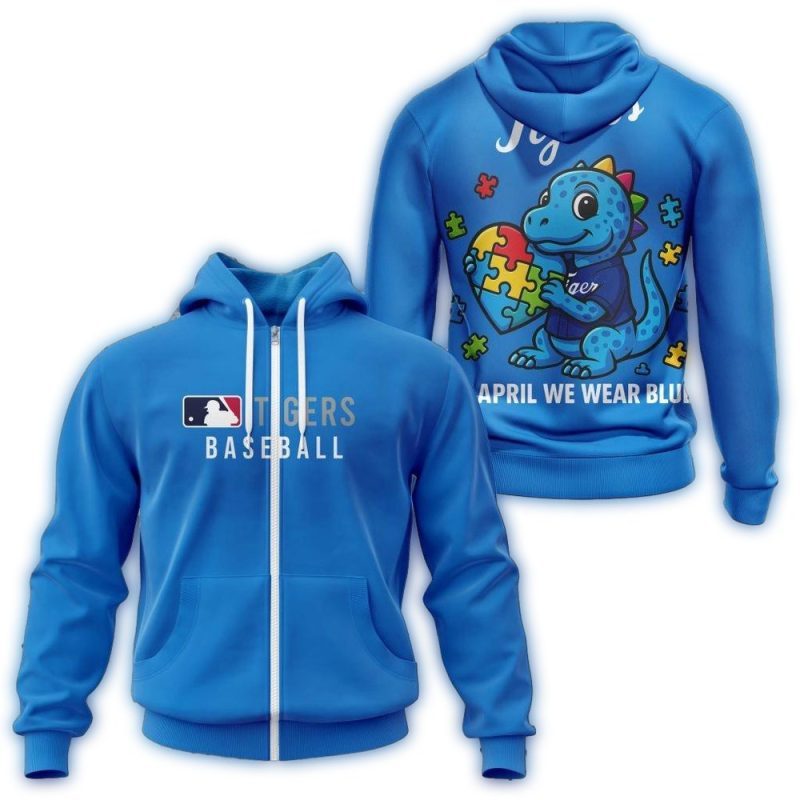 Detroit Tigers In April We Wear Blue All Over Print Hoodie 1