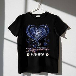 Detroit Tigers Sparkling Logo Heart T-Shirt - Stylish Fan Gear