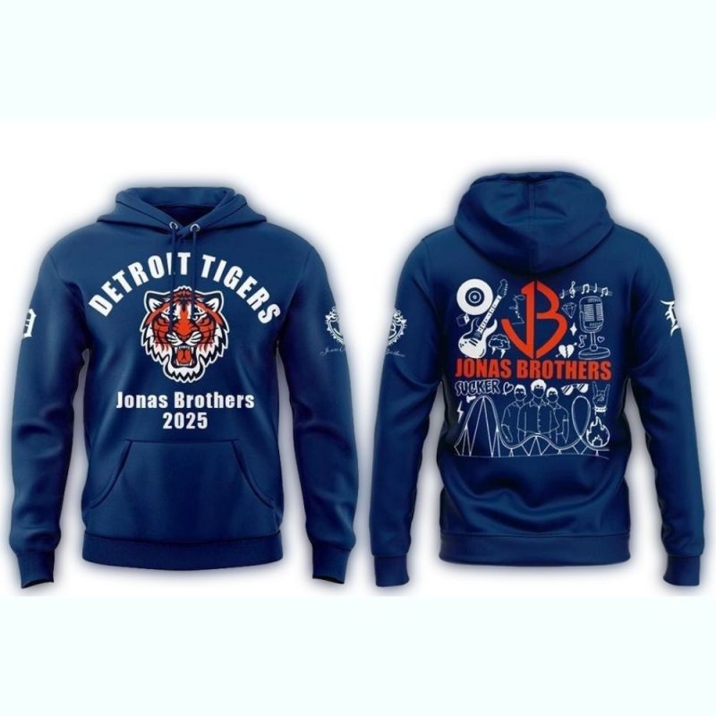 Detroit Tigers Jonas Brothers x Marshmello Living The Dream Tour 2025 All Over Print Hoodie 1