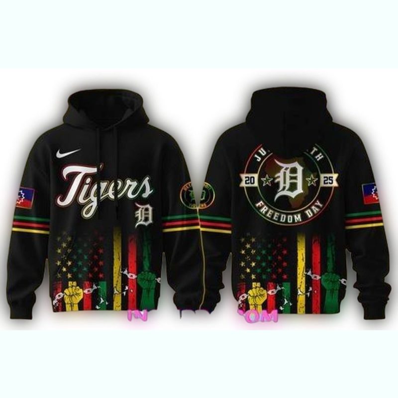Detroit Tigers Juneteenth Day All Over Print Hoodie 1