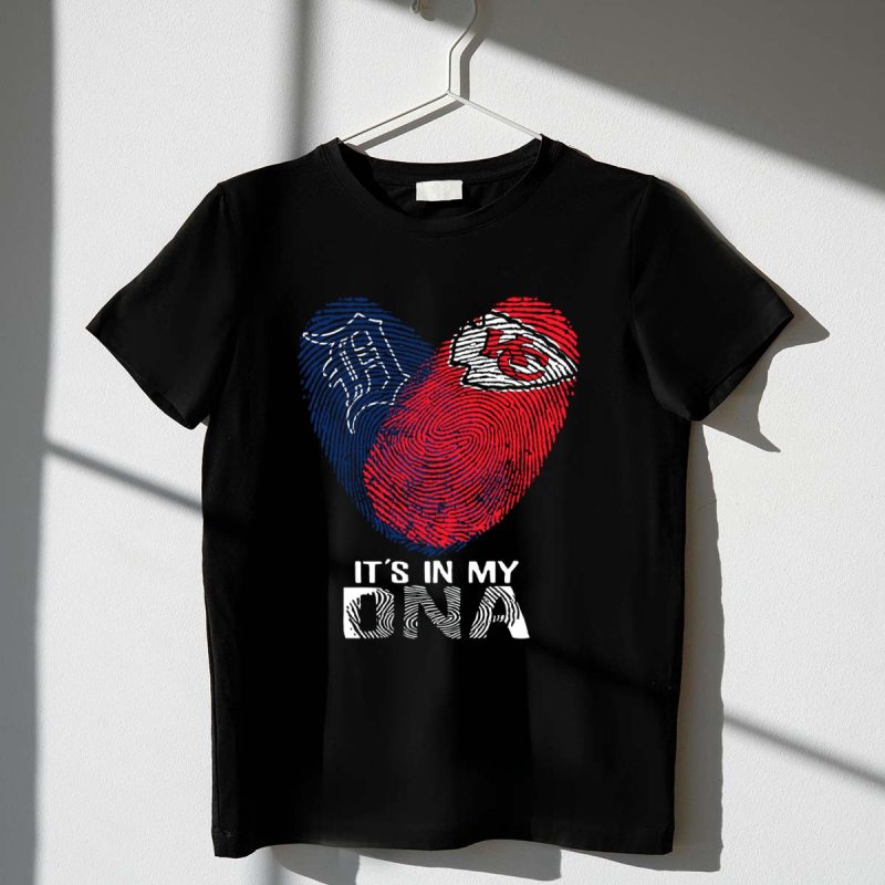 Detroit Tigers Kansas City Chiefs Its in My DNA Fingerprint T Shirt t shirt 1 1