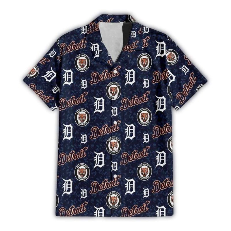 Detroit Tigers Logo Collage Hawaiian Shirt 1