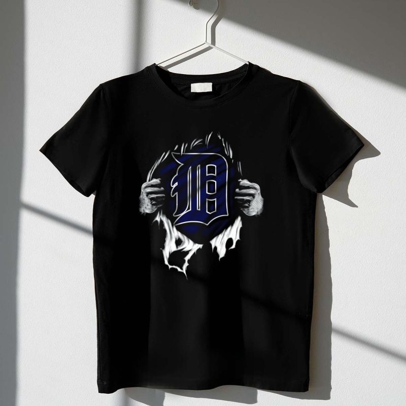 Detroit Tigers Logo Torn Background T Shirt t shirt 1 1