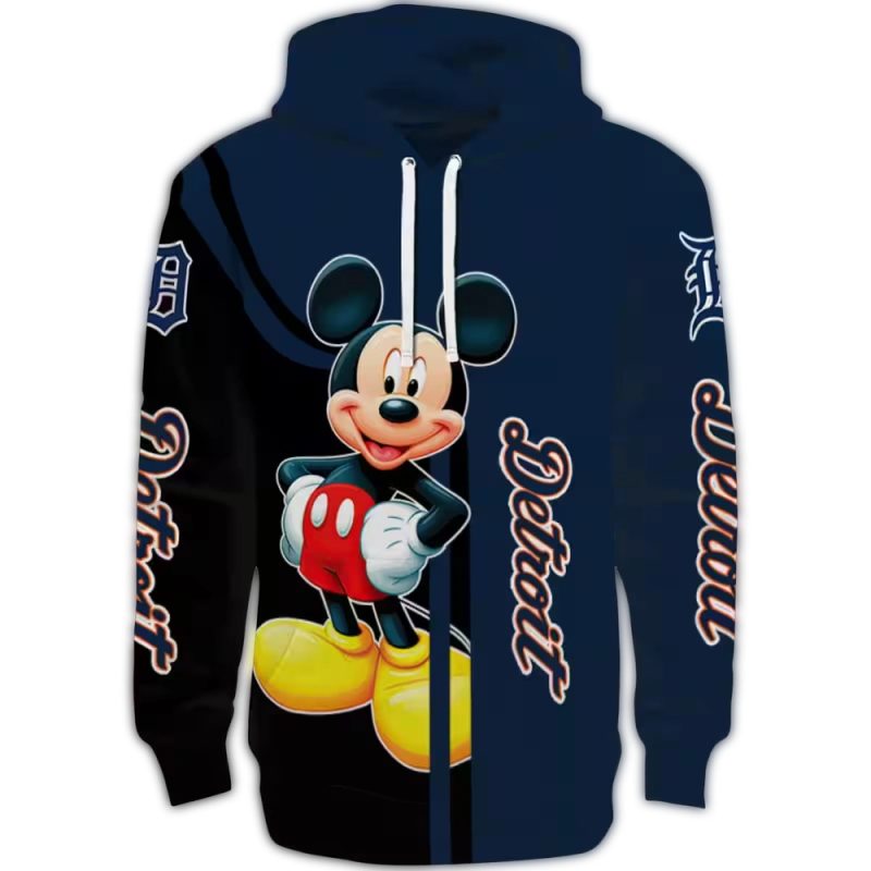 Detroit Tigers Mickey Mouse All Over Print Hoodie 1