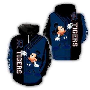 Detroit Tigers Mickey Mouse All-Over Print Hoodie For Baseball Fans
