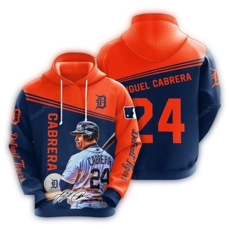 Detroit Tigers Miguel Cabrera Signature All Over Print Hoodie 1