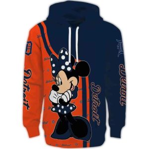 Detroit Tigers Minnie Mouse All-Over Print Hoodie For Fans