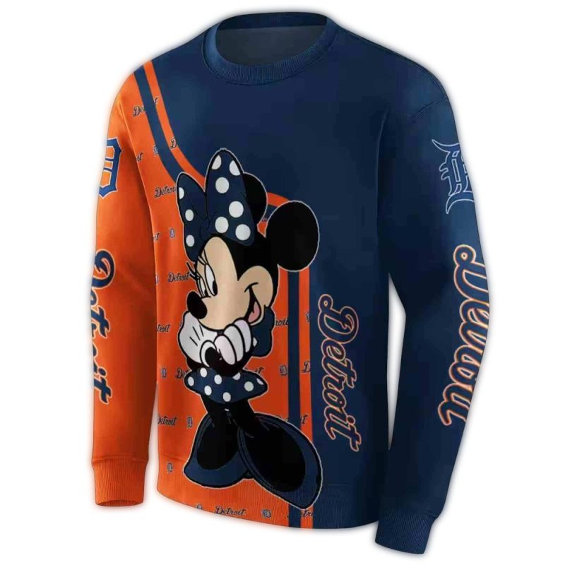 Detroit Tigers Minnie Mouse All Over Print Sweatshirt 1