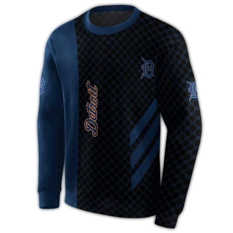 Detroit Tigers Monogram Pattern Ugly Sweater 1