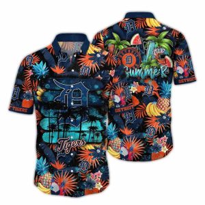 Detroit Tigers Pineapple Print Summer Hawaiian Shirt For Beach Days