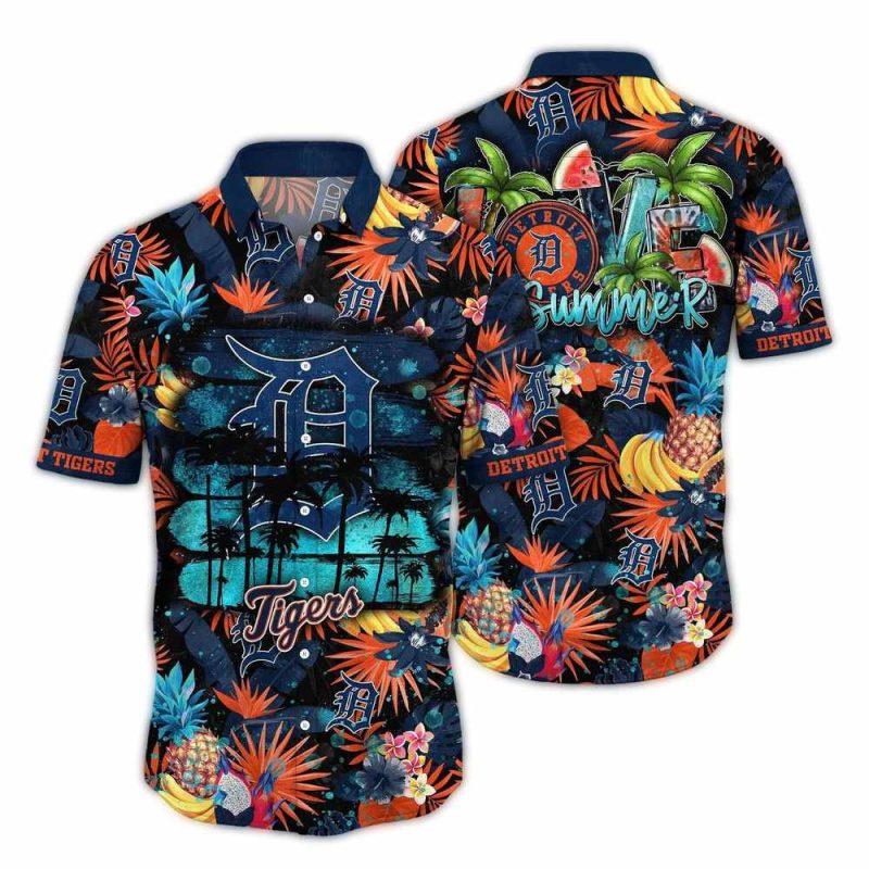 Detroit Tigers Pineapple Beach Summer Hawaiian Shirt 1