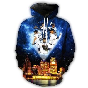Detroit Tigers Galaxy All Over Print Hoodie For Fans And Players