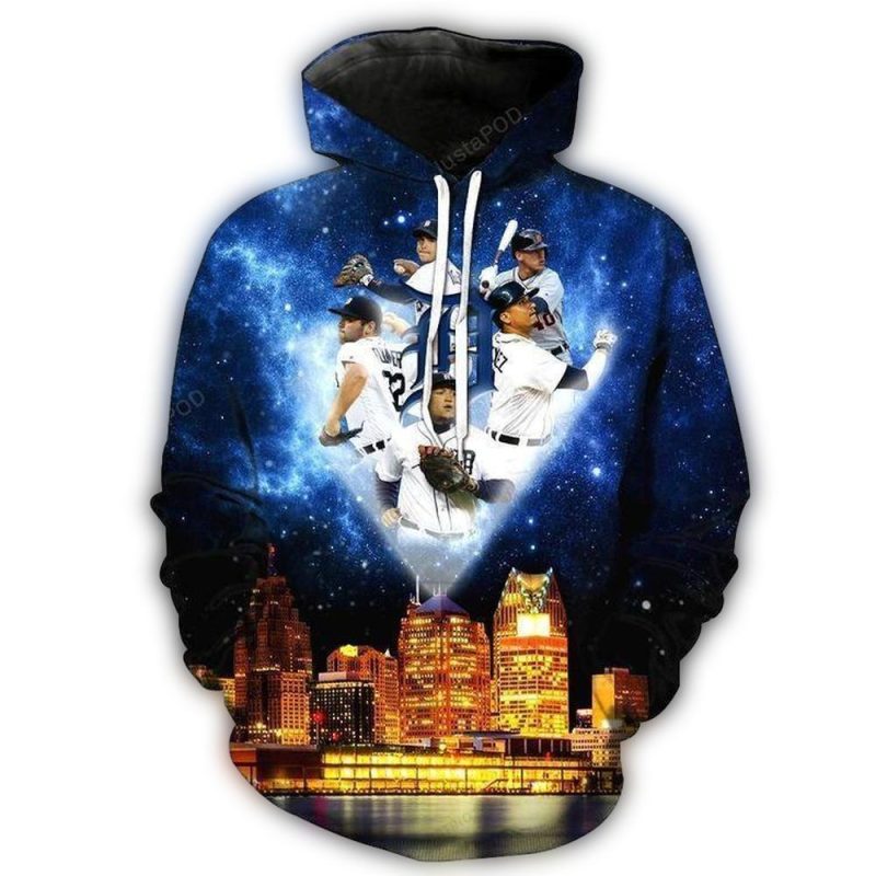 Detroit Tigers Player Team City Galaxy All Over Print Hoodie 1