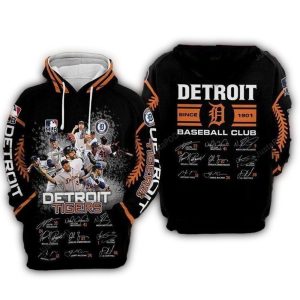 Detroit Tigers All Over Print Hoodie With Player Signature Design