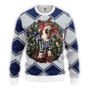 Detroit Tigers Christmas All Over Print Sweatshirt For Dog Lovers