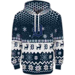 Detroit Tigers Festive Reindeer Print Hoodie For Fans