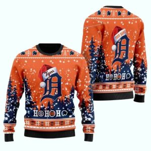 Detroit Tigers Ho Ho Ho All Over Print Ugly Christmas Sweatshirt