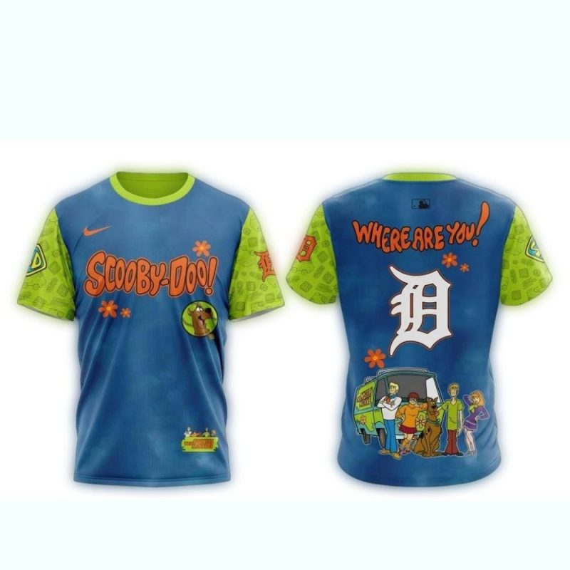 Detroit Tigers Scooby Doo All Over Print T Shirt 1