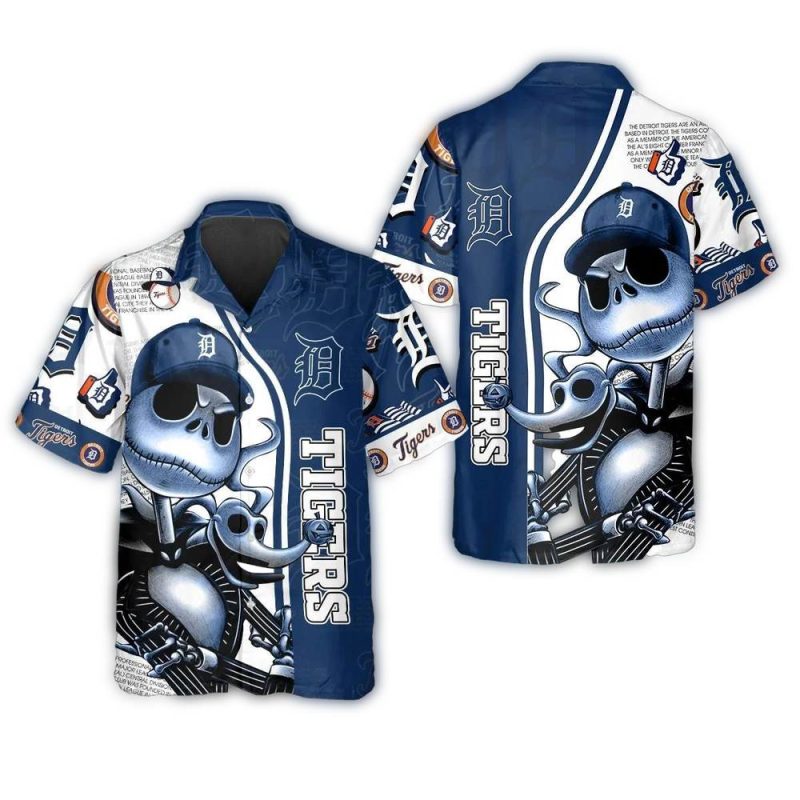 Detroit Tigers Skeleton Mascot Hawaiian Shirt 1
