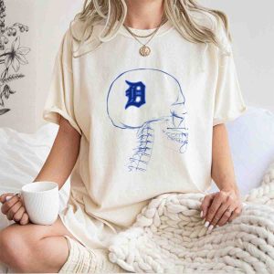 Detroit Tigers Skull Graphic T-Shirt For Fans And Collectors