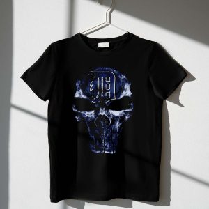 Detroit Tigers Skull Logo Graphic Tee For Baseball Fans