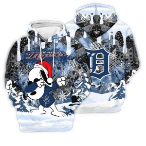 Detroit Tigers Snoopy Dabbing Peanuts All-Over Print Hoodie For Fans