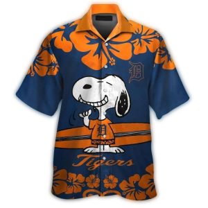 Detroit Tigers Snoopy Surf Tropical Hawaiian Shirt For Beach Lovers