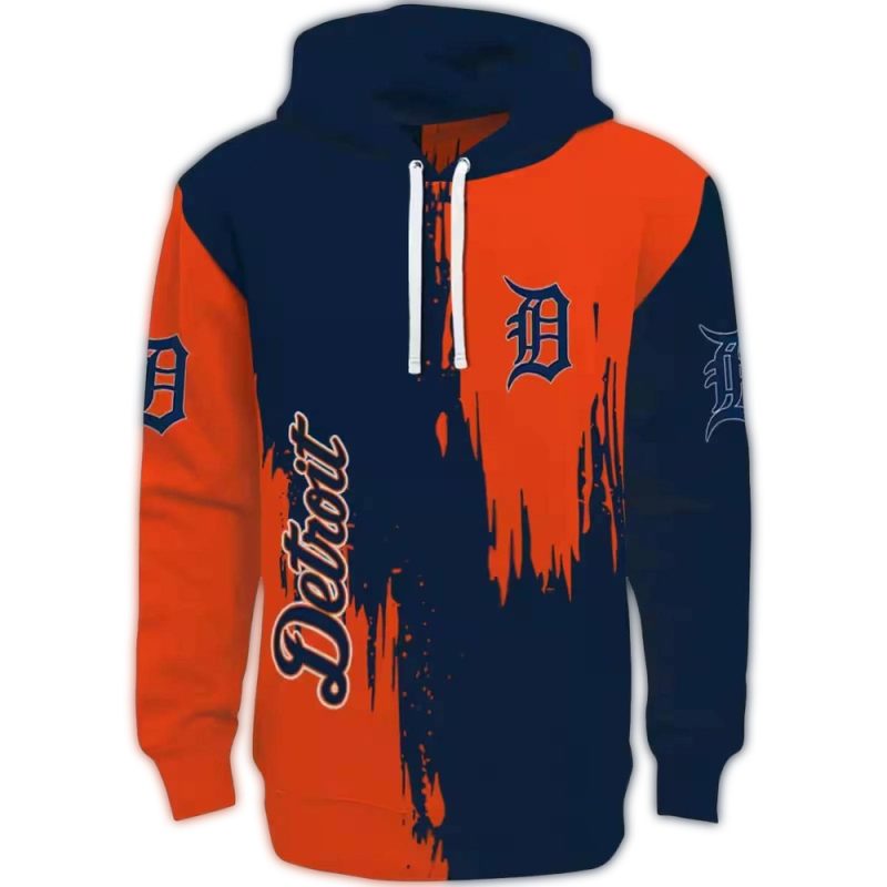 Detroit Tigers Splatter Effect All Over Print Hoodie 1