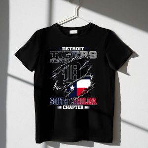 Detroit Tigers Texas Flag T-Shirt For South Carolina Chapter Fans