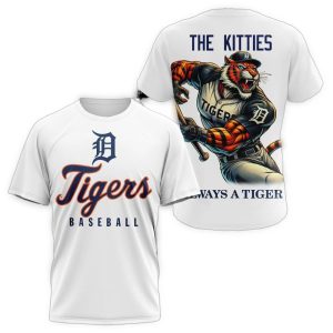 Detroit Tigers All Over Print T-Shirt - The Kitties Always A Tiger Design
