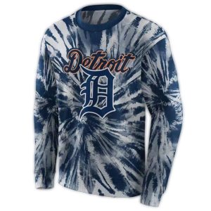 Detroit Tigers Tie Dye Pattern Sweatshirt - Unique Ugly Sweater Design