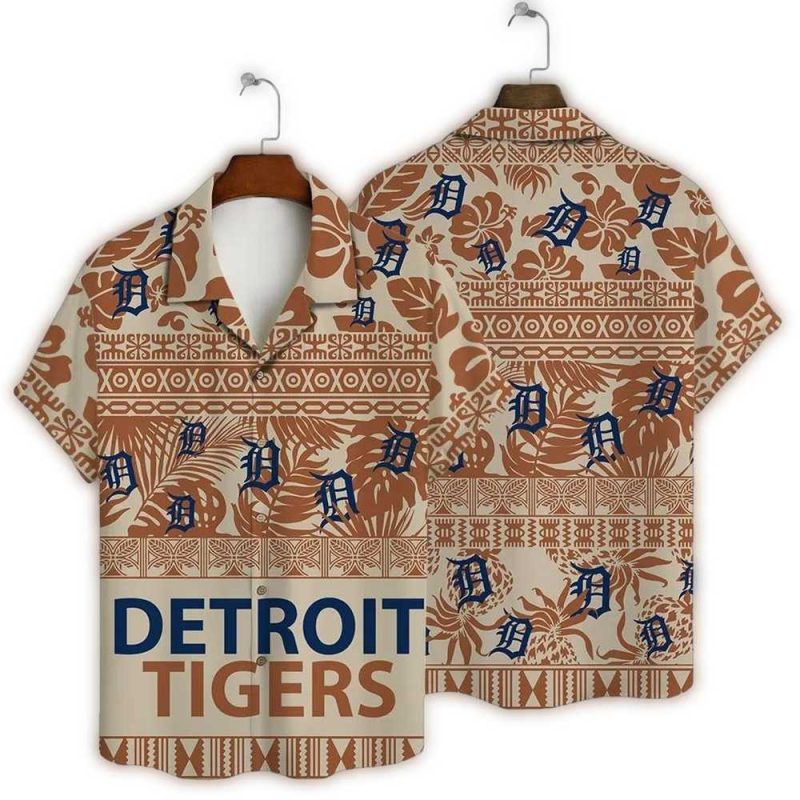Detroit Tigers Tribal Pattern Hawaiian Shirt 1