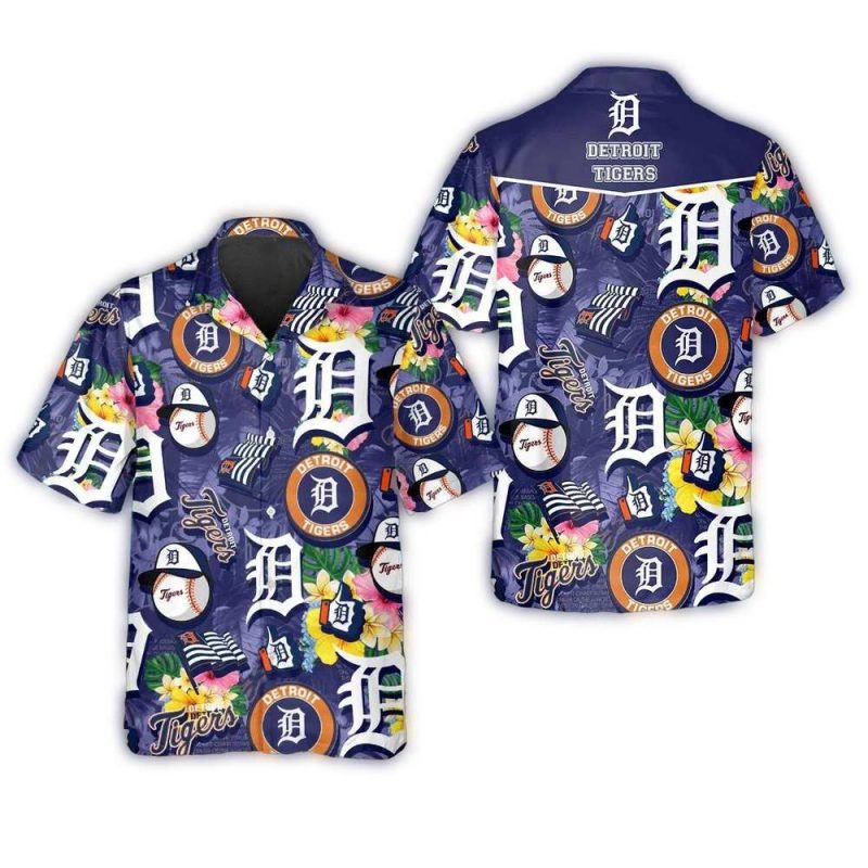 Detroit Tigers Tropical Icon Hawaiian Shirt 1
