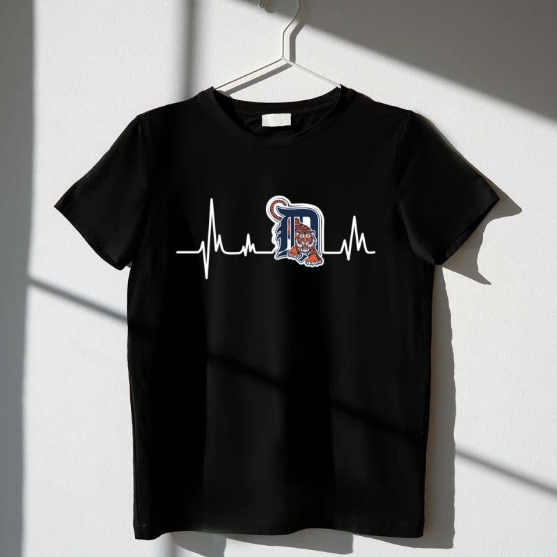 Detroit baseball tigers heartbeat shirt t shirt 1 1