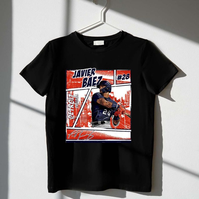 Detroit tigers javier baez comic signature shirt t shirt 1 1