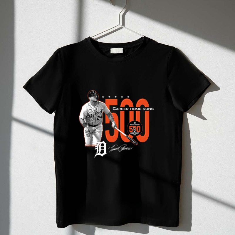 Detroit tigers miguel cabrera 500 career home runs shirt t shirt 1 1